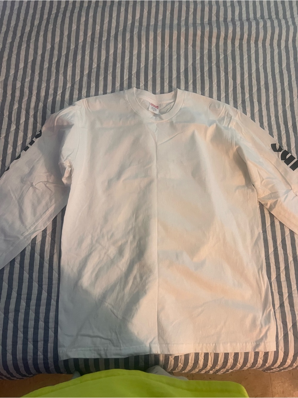 Supreme White Long-Sleeve Crewneck Shirt
